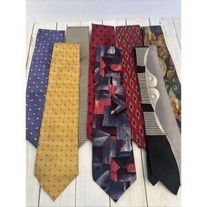 Mens Tie Bundle Lot Of 8 Silk Tom James Tommy Hilfiger NWT Ted Lapious Etc VGUC